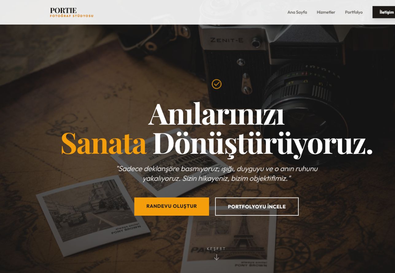 Portie Fotoğraf Stüdyosu web sitesi önizlemesi